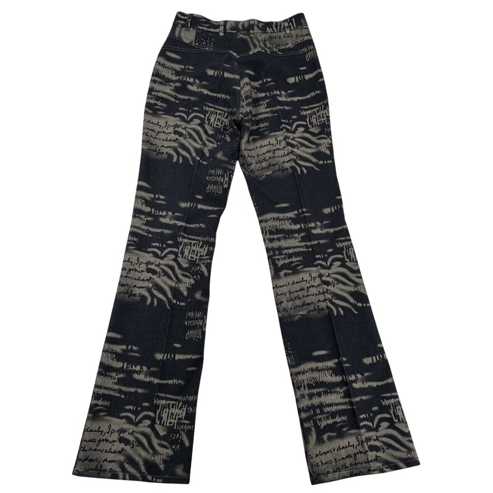 TAYLOR BROOKE Women Size 28 Jeans  Flare Leg All Over Print Denim Unique Design